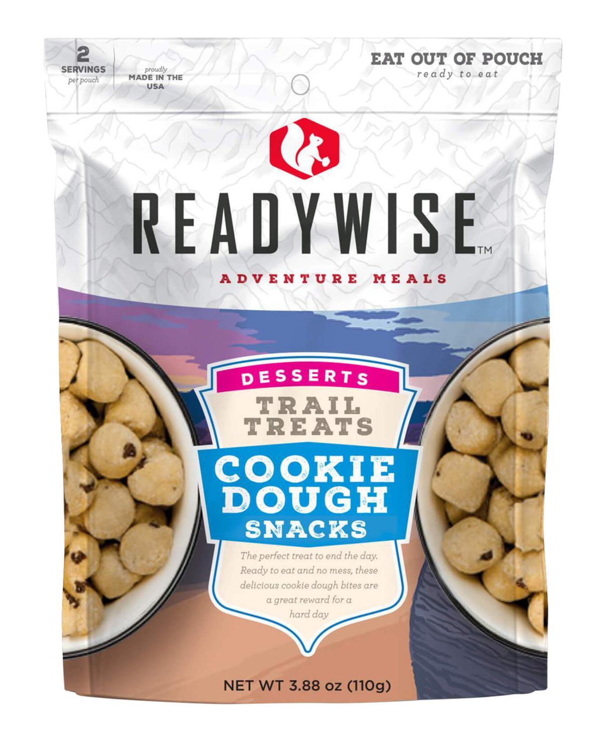 ReadyWise Trail Treats Cookie Dough Snacks Resealable Pouch 2 Servings 6 Pack