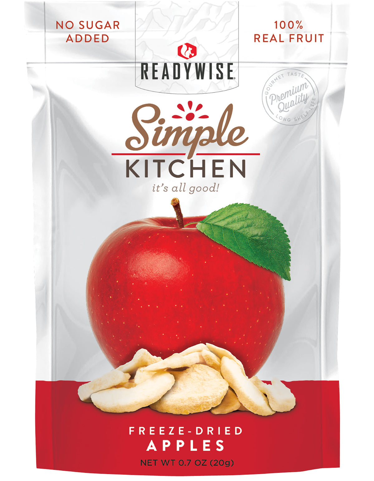 ReadyWise Simple Kitchen Freeze Dried Sweet Apples Snack Pouch SK05910 6-Pack Case