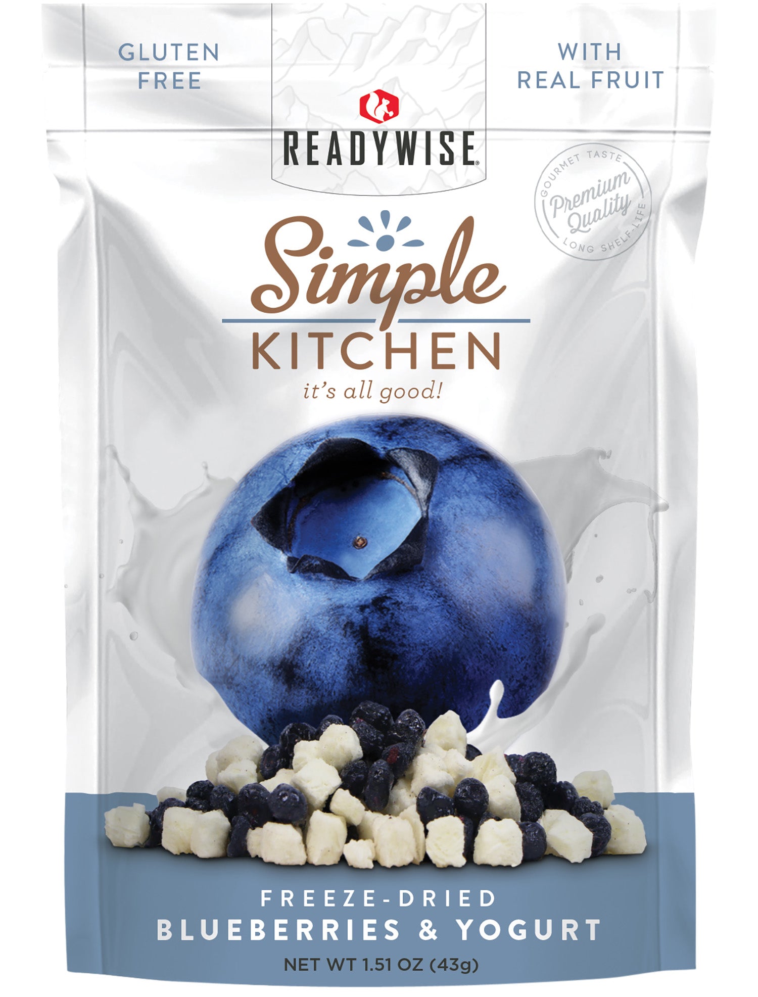 ReadyWise Simple Kitchen Freeze Dried Blueberries & Yogurt Snack Pouch SK05912 6-Pack