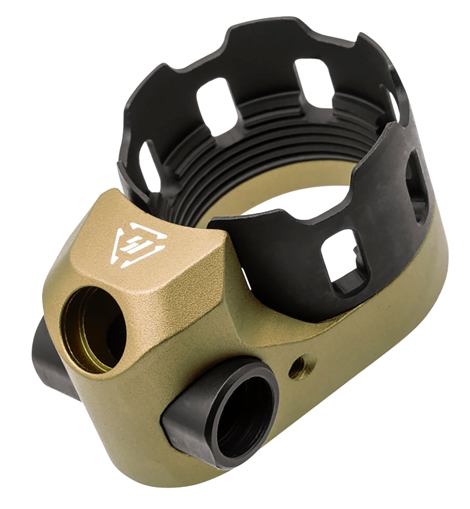 Strike Industries TRIBUS Enhanced Castle Nut & End Plate Flat Dark Earth with 3 QD Mounting Points