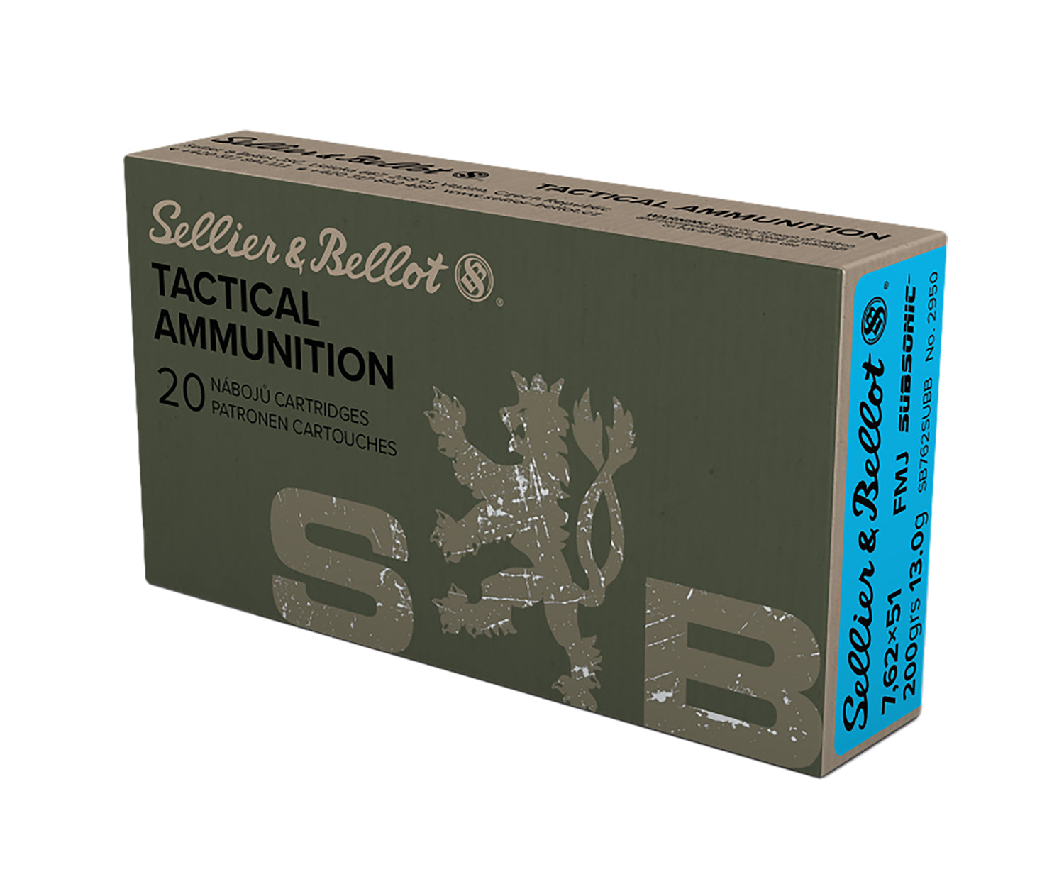 Sellier and Bellot Subsonic .308 Win / 7.62x51mm 200 gr FMJ ammo