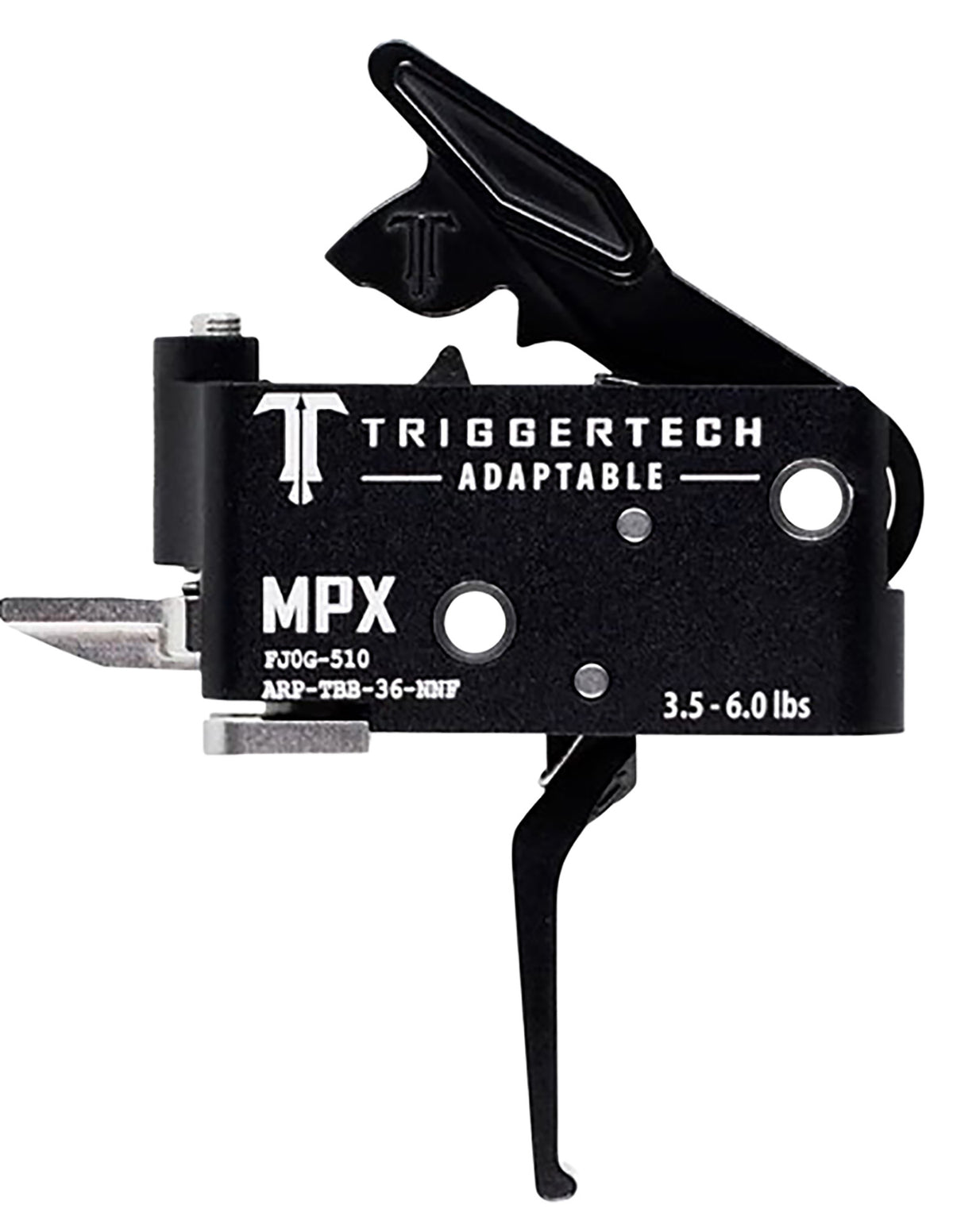 TriggerTech Adaptable Two-Stage Flat Trigger for Sig MPX, 3.50-6 lbs Black PVD Finish