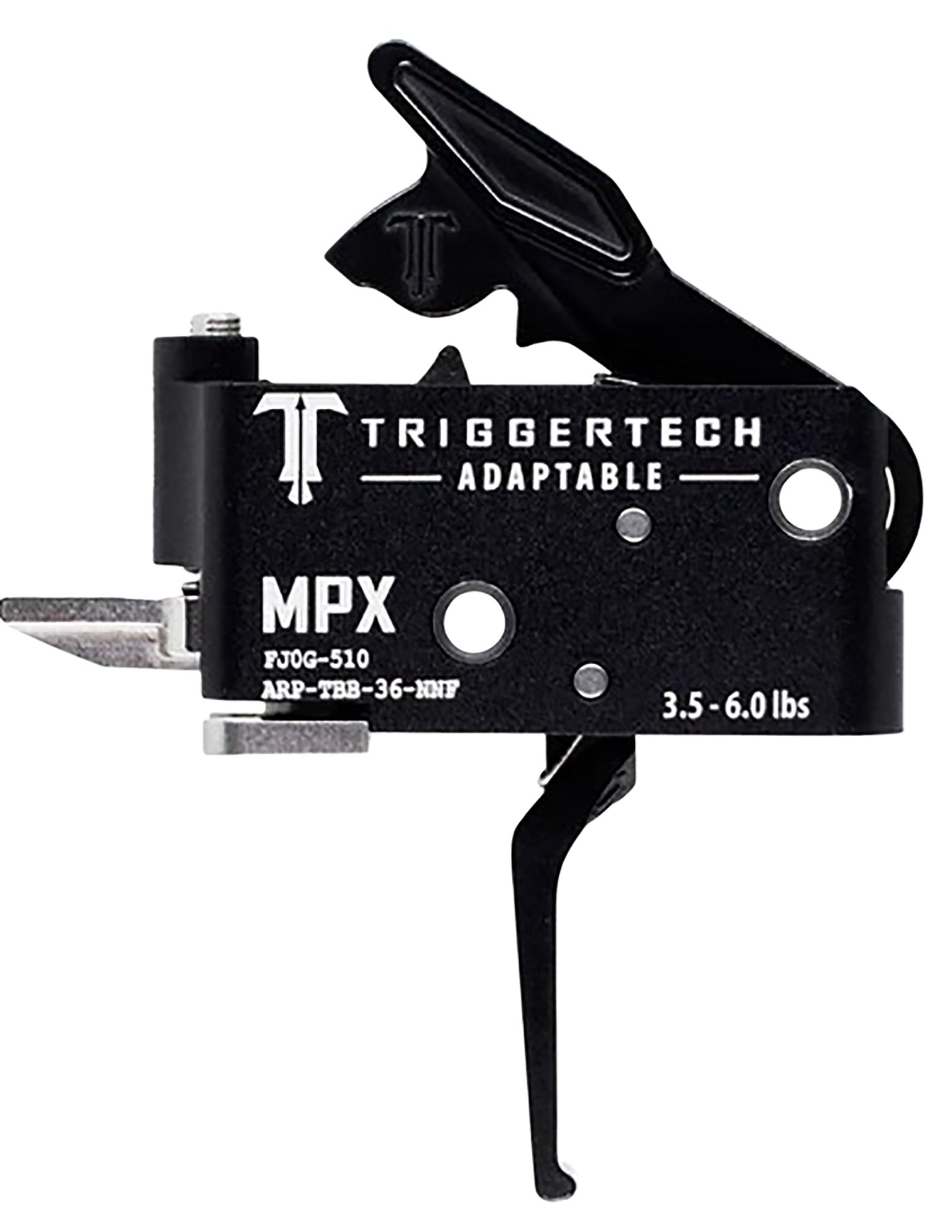 TriggerTech Adaptable Two-Stage Flat Trigger for Sig MPX, 3.50-6 lbs Black PVD Finish