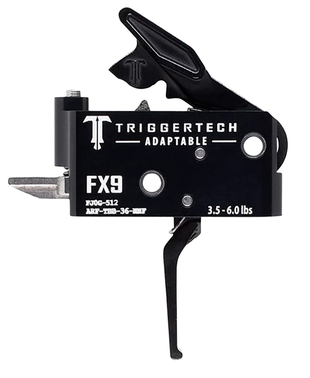 TriggerTech Adaptable Two-Stage Flat Trigger for FN FX9, 3.50-6 lbs Black PVD Finish