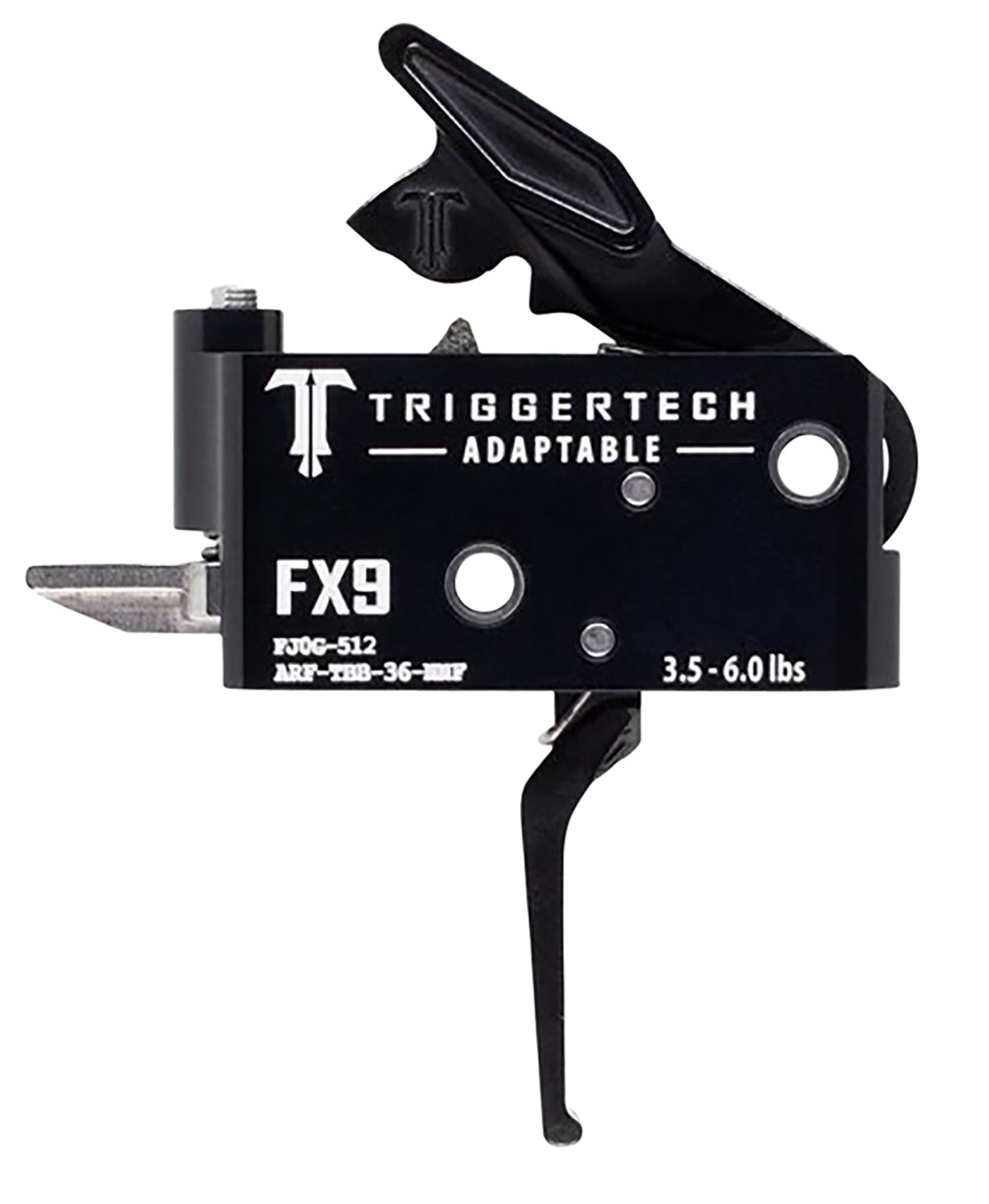 TriggerTech Adaptable Two-Stage Flat Trigger for FN FX9, 3.50-6 lbs Black PVD Finish