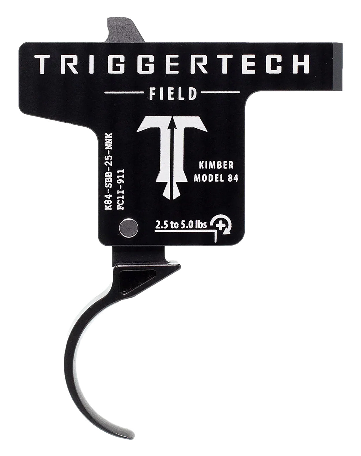 TriggerTech Field Single-Stage Curved Trigger for Kimber M84, 2.50-5 lbs Black PVD Finish