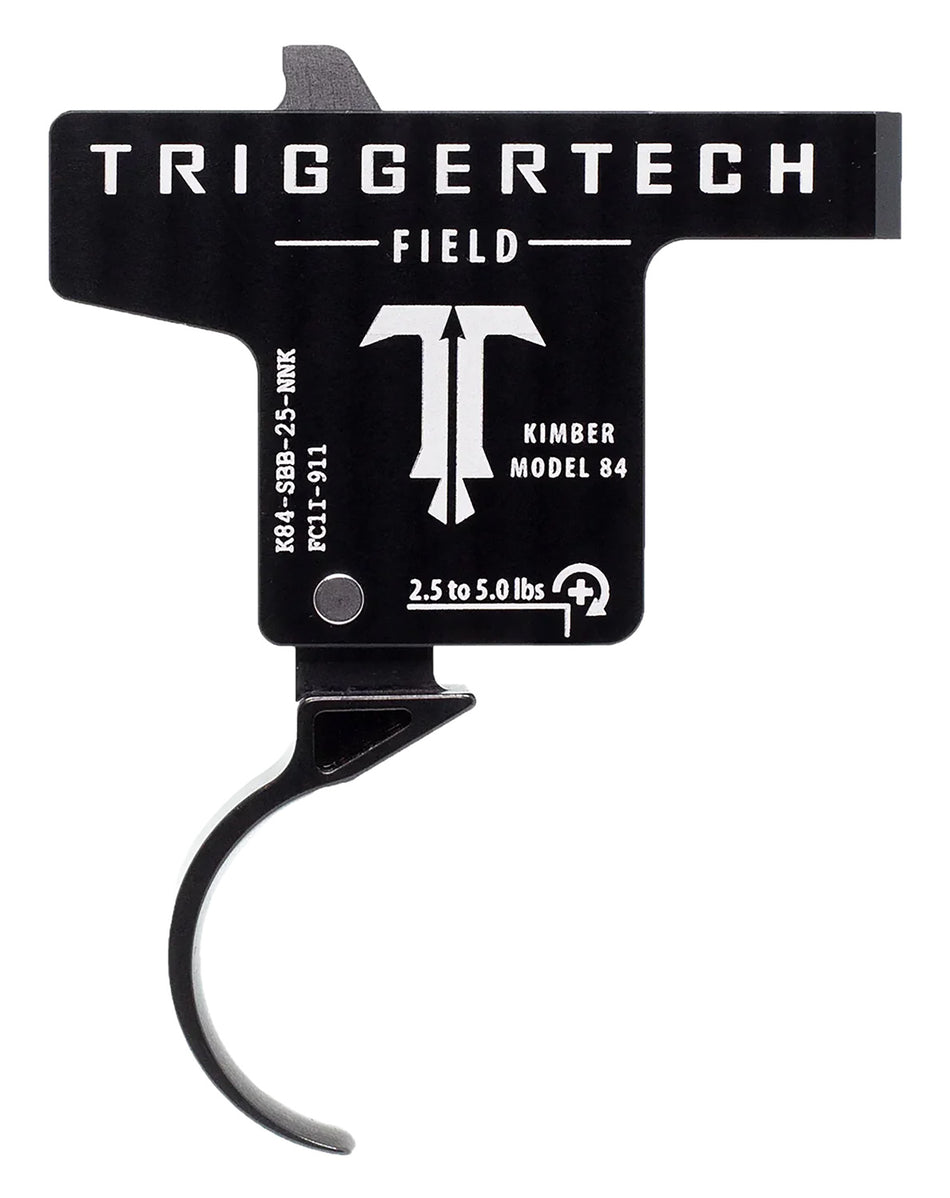 TriggerTech Field Single-Stage Curved Trigger for Kimber M84, 2.50-5 lbs Black PVD Finish