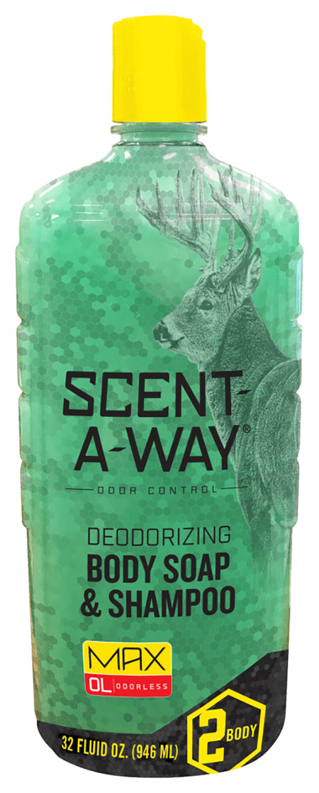 Scent-A-Way 07758 Max Odorless Body Wash and Shampoo Vegetable Proteins 32 oz