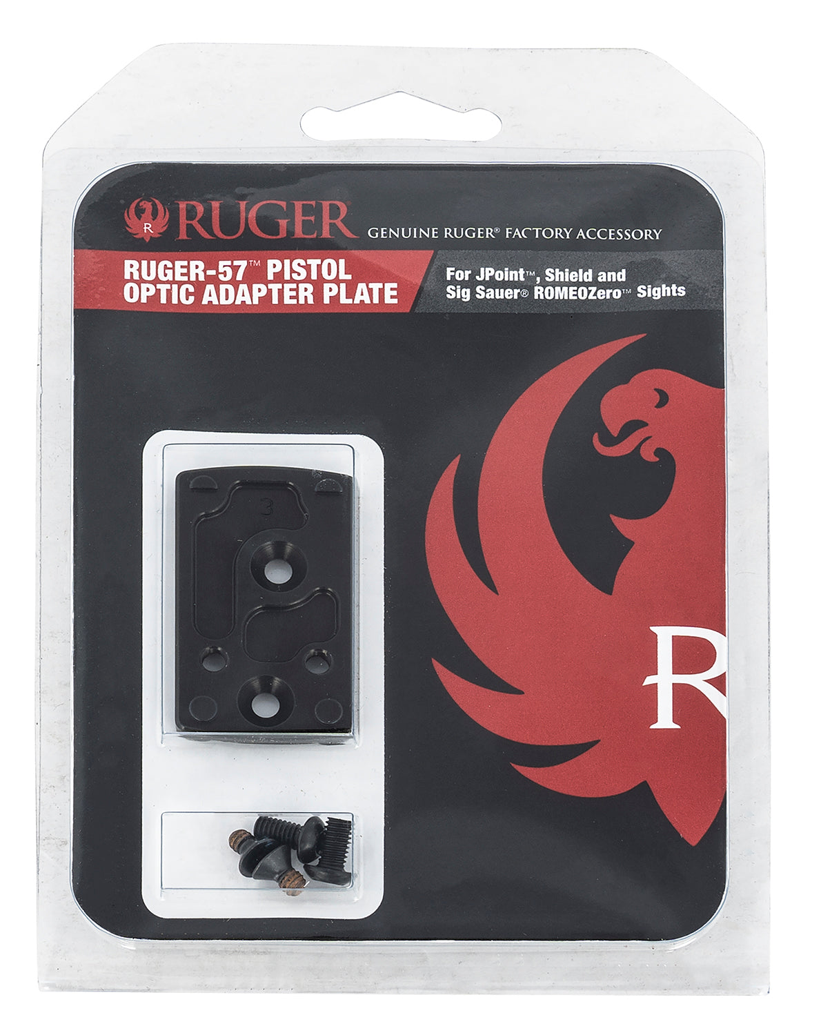 Ruger 90723 Ruger-57 Optic Adapter Plate for JPoint MRD and Shield RMS Black Anodized Aluminum