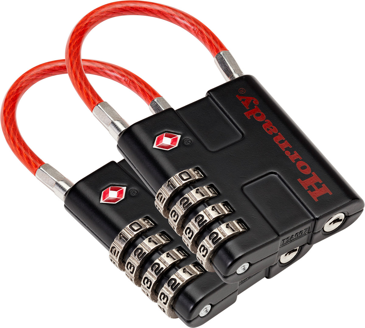 Hornady 96022 Rapid Safe TSA Combination Cable Lock Black Red 2 Pack