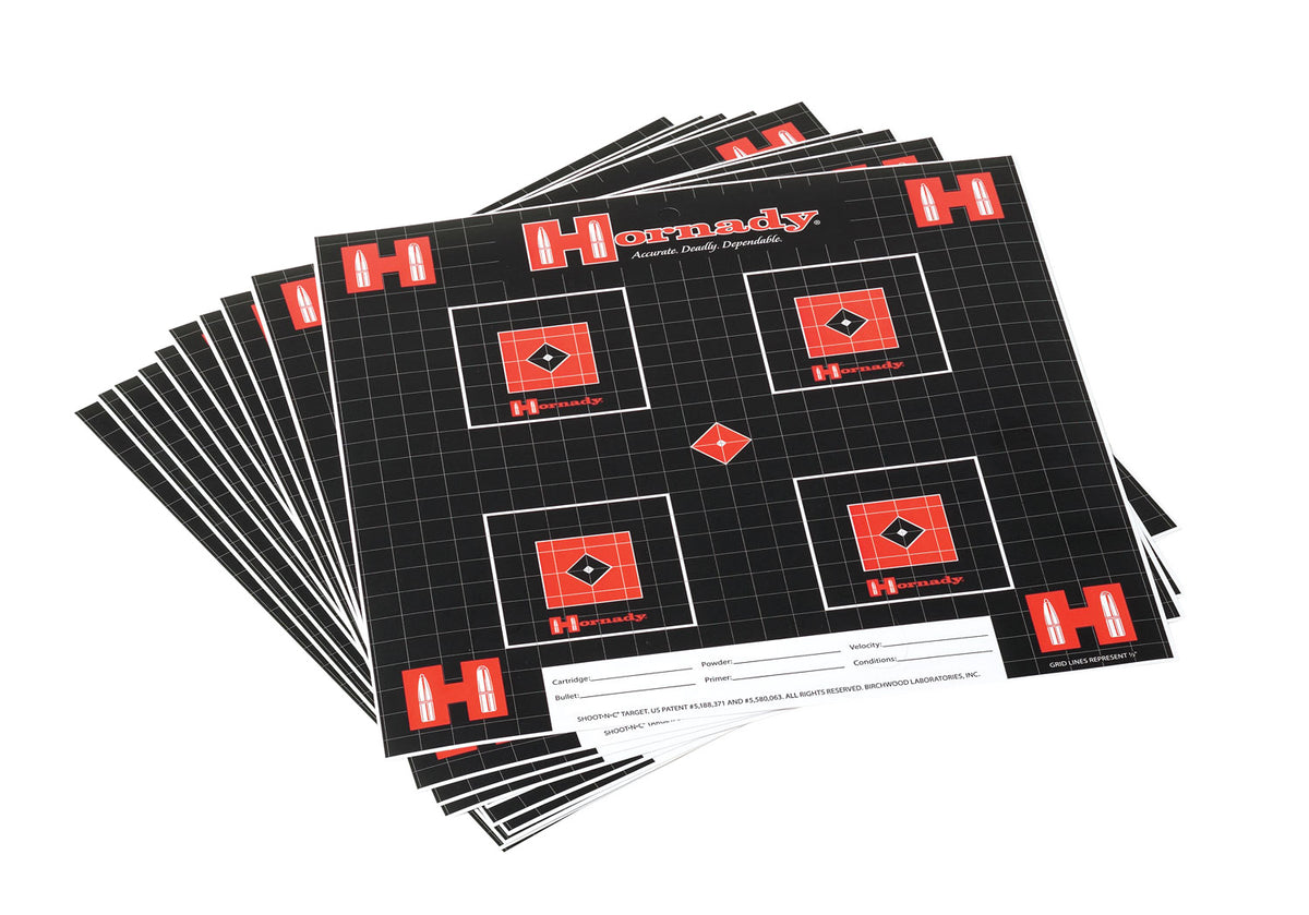 Hornady 9963 Lock-N-Load Target Grid Hanging Paper Black Red White 10-Pack