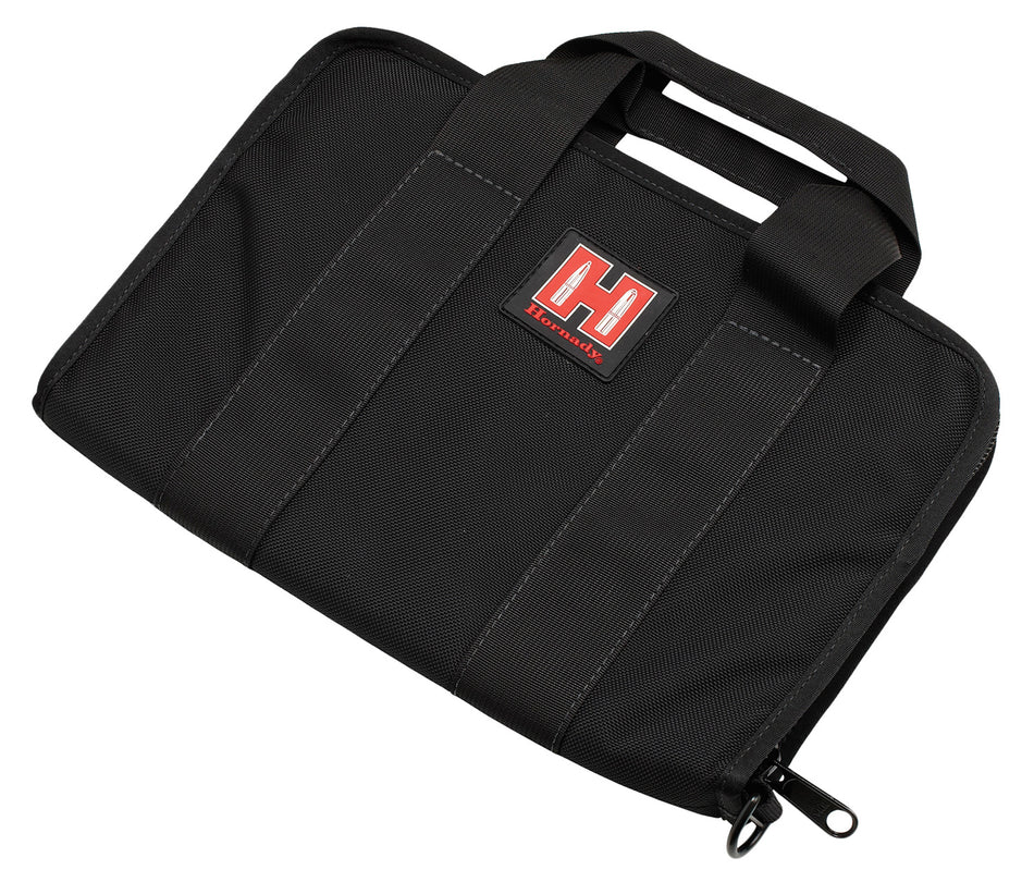 Hornady 99117 Soft Pistol Case Black/Red Cordura Holds 1 Handgun