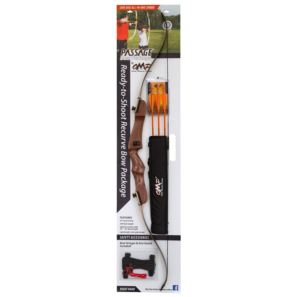October Mountain Passage Recurve Bow Package 54 in. 20 lbs. Right Hand