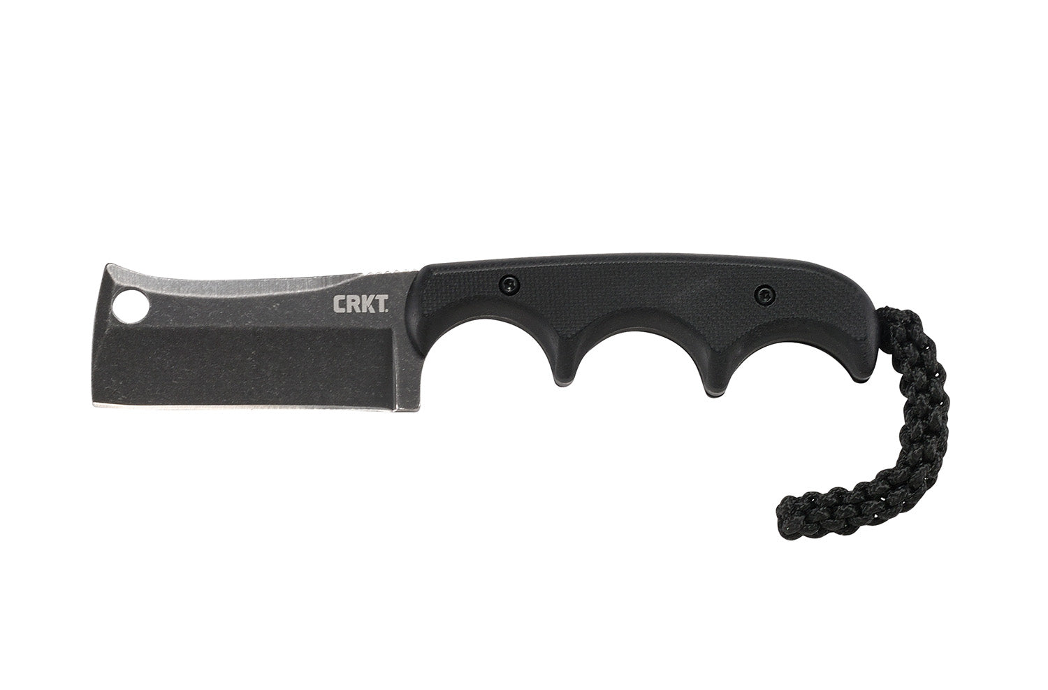 CRKT 2383K Minimalist Blackout Fixed Cleaver Knife 2.13" Stonewashed 5Cr15MoV Black G10 Handle