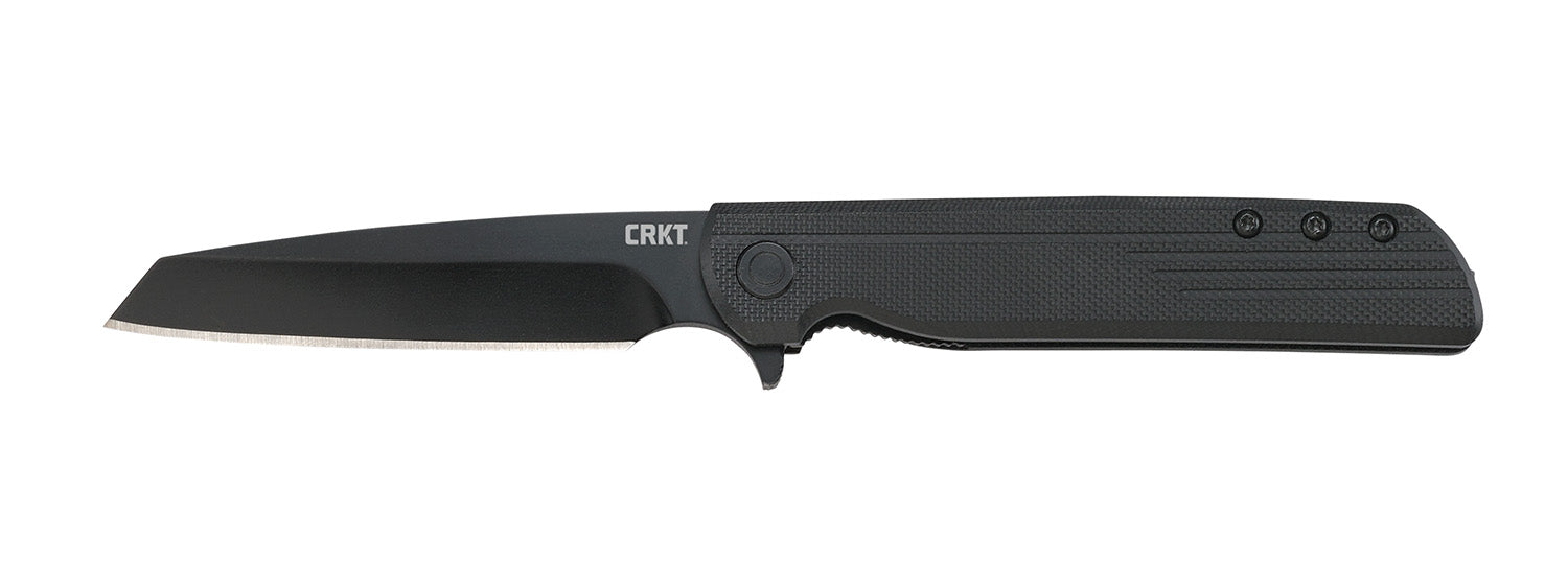CRKT 3802K LCK+ Blackout Tanto Folding Knife 3.24" Black Oxide 8Cr13MoV Blade GRN Handle