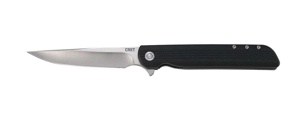 CRKT 3810 LCK+ Large Folding Knife 3.62" Satin 8Cr13MoV Drop Point Blade Black GRN Handle