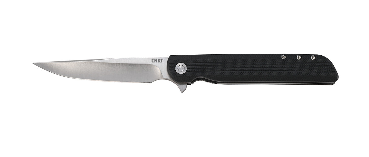 CRKT 3810 LCK+ Large Folding Knife 3.62" Satin 8Cr13MoV Drop Point Blade Black GRN Handle