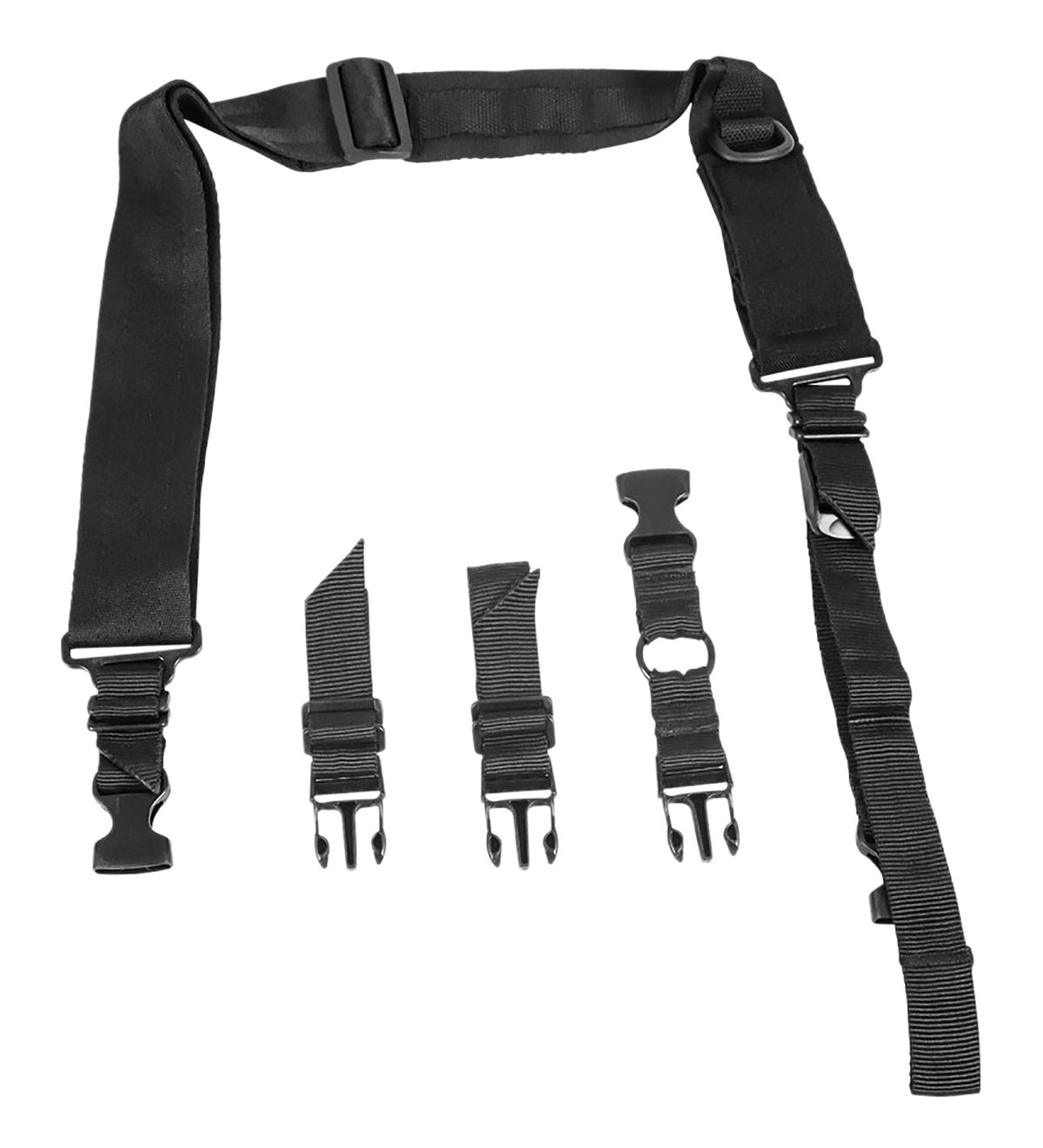NcStar VISM Black Nylon Adjustable Bungee Sling 55"-72" OAL Two/Single Point