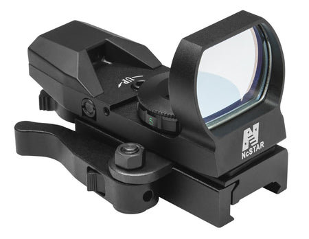 NcStar D4BQ Red Four Reticle Reflex Sight Black Anodized 1x 3 MOA QR Mount