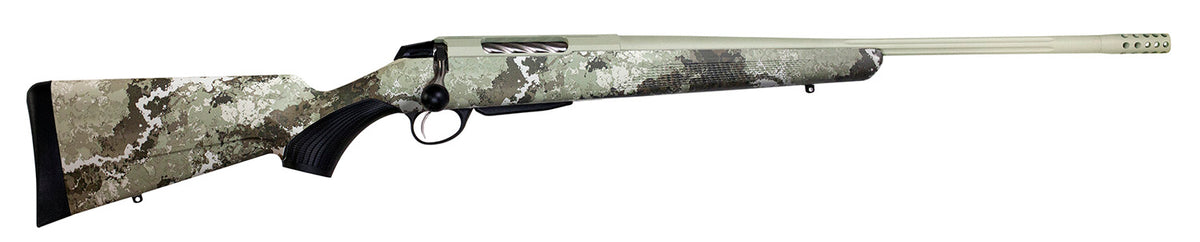 Tikka JRTXVA319 T3x Lite 6.5 PRC 3+1 24.30" Fluted/Threaded, Desert Verde Cerakote Barrel/Rec, Veil Alpine Synthetic Stock, Interchangeable Grip, Muzzle Brake