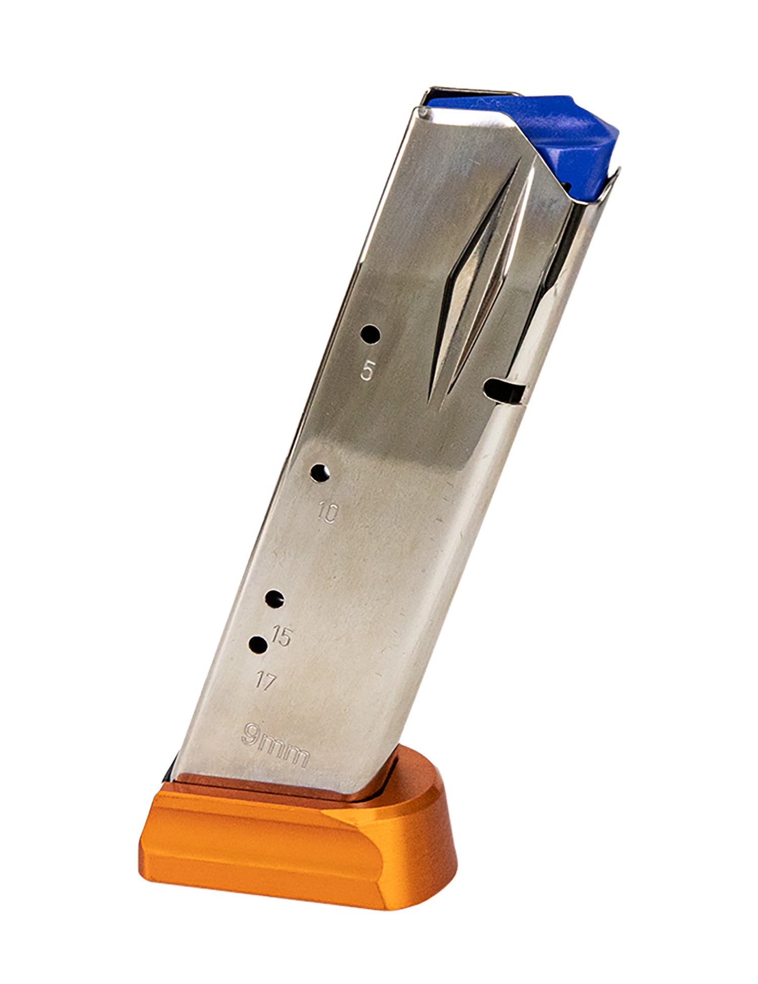 CZ-USA 11163 CZ 75 SP-01/Shadow 2 19rd 9mm Luger Nickel/Orange Steel Magazine