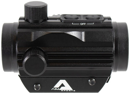 Aim Sports RD120PE Micro Dot Sight 5 MOA Black Anodized 1x20mm Red/Green Dual Illuminated