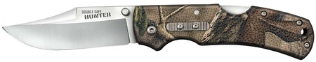Cold Steel CS23JD Double Safe Hunter 3.50" Folding Plain 8Cr13MoV SS Blade, Camo GFN Handle with Rocker Lock & Pocket Clip