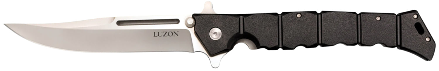 Cold Steel CS20NQX Luzon Large 6" Folding Plain 8Cr13MoV SS Blade, Black GFN Handle with Safety Switch & Pocket Clip