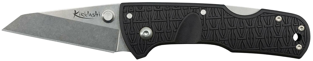 Cold Steel Kiridashi Folding Knife 2.50" Sheepsfoot 4116 Stainless Blade Black Griv-Ex Handle