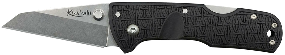 Cold Steel Kiridashi Folding Knife 2.50" Sheepsfoot 4116 Stainless Blade Black Griv-Ex Handle