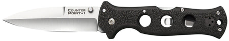 Cold Steel Counter Point I Folding Knife 4" Spear Point Satin AUS-10A Stainless Blade Black Griv-Ex Handle