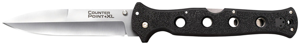 Cold Steel Counter Point XL Folding Knife 6" Spear Point Satin AUS-10A Stainless Blade Black Griv-Ex Handle