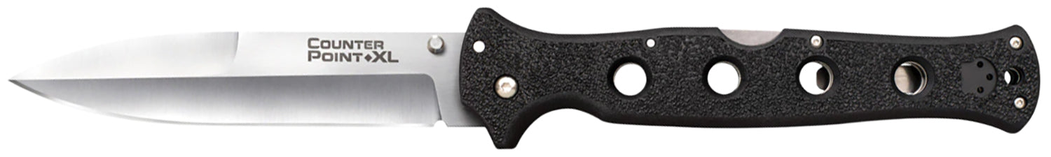 Cold Steel Counter Point XL Folding Knife 6" Spear Point Satin AUS-10A Stainless Blade Black Griv-Ex Handle