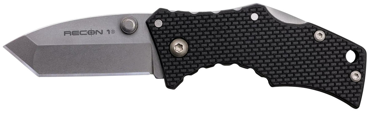 Cold Steel CS27DT Recon 1 Micro 2" Folding Tanto Stonewashed 4034 SS Blade Black Griv-Ex Handle with Pocket Clip
