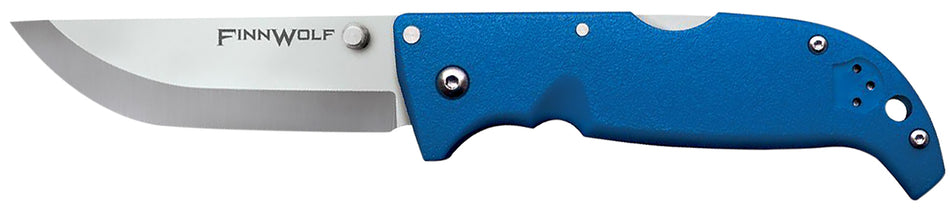 Cold Steel CS20NPG Finn Wolf 3.50" Folding Straight Back AUS-8A SS Blade Blue Griv-Ex Handle with Pocket Clip