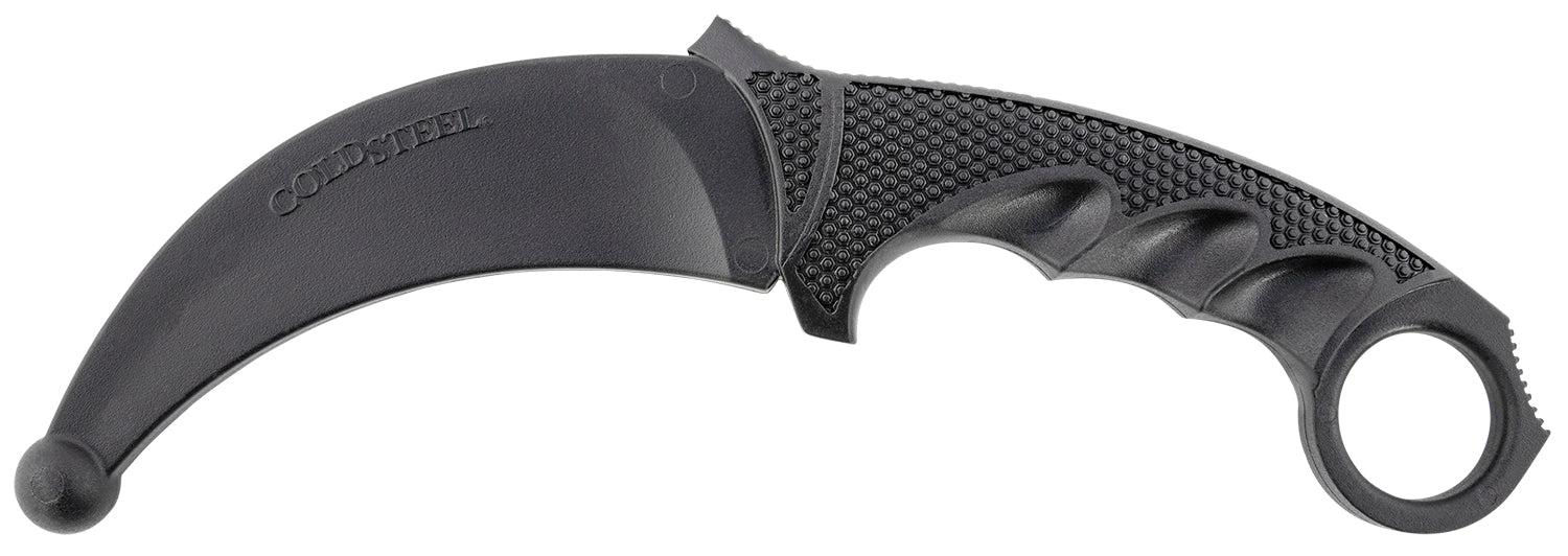 Cold Steel CS92R49 Karambit Rubber Trainer 4" Fixed Plain Black Santoprene Blade Deep Checkered Handle with Ring Pommel