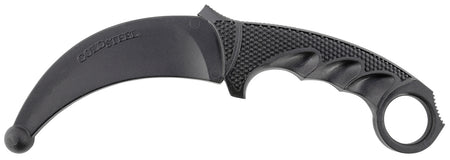 Cold Steel CS92R49 Karambit Rubber Trainer 4" Fixed Plain Black Santoprene Blade Deep Checkered Handle with Ring Pommel