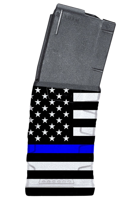 Mission First Tactical EXDPM556AMB1 Extreme Duty 30-Round .223/5.56 AR-15/M4 Magazine Black w/Blue Line American Flag Polymer