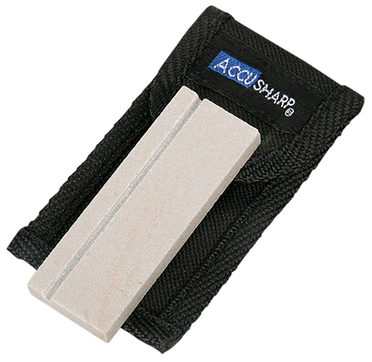 AccuSharp 024C Natural Arkansas Pocket Stone Knife Sharpener White with Belt Carry Pouch