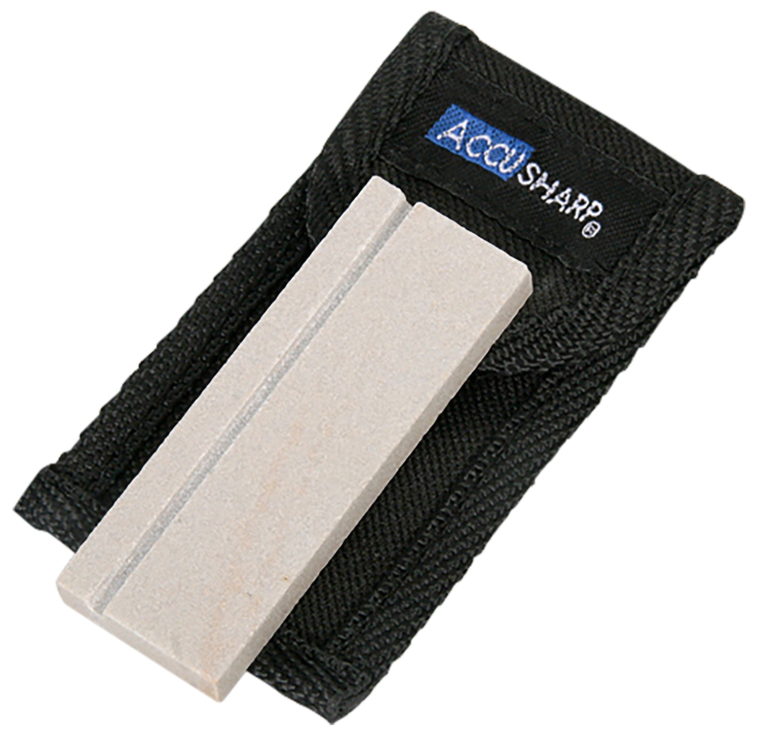AccuSharp 024C Natural Arkansas Pocket Stone Knife Sharpener White with Belt Carry Pouch