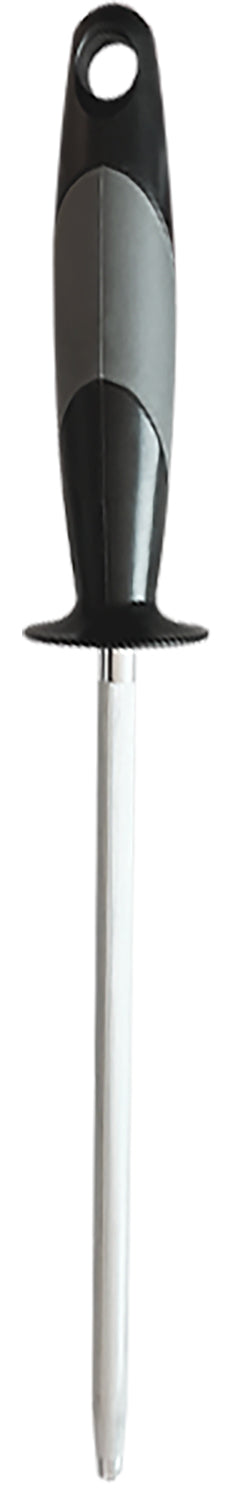 AccuSharp 032C 9-Inch Sharpening Steel Black Overmolded Rubber Handle with Collar Guard