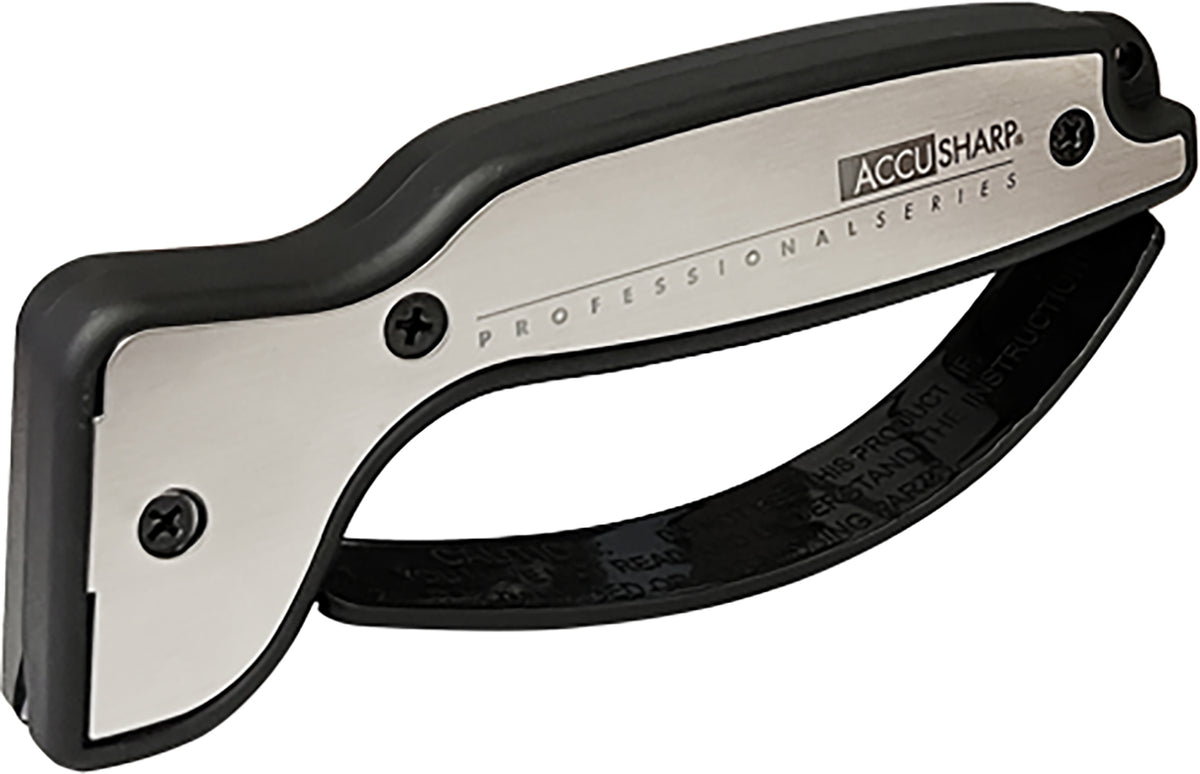AccuSharp 040C PRO Knife and Tool Sharpener Fixed Diamond Tungsten Carbide Aluminum Rubber Grip Black/Silver
