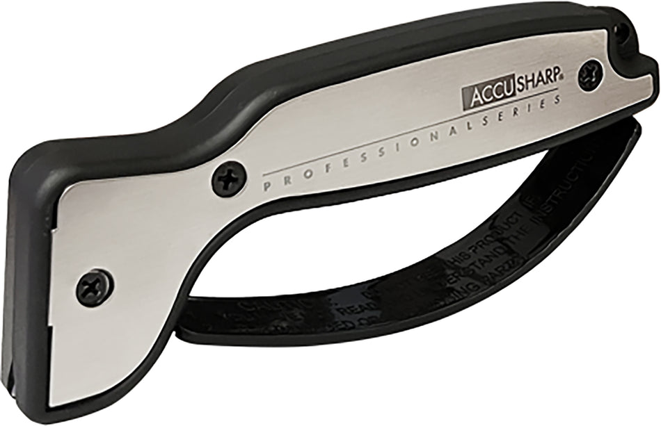 AccuSharp 040C PRO Knife and Tool Sharpener Fixed Diamond Tungsten Carbide Aluminum Rubber Grip Black/Silver