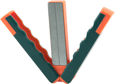 AccuSharp 077C Folding Diamond Paddle Sharpener Fine Coarse Double-Sided Gray/Orange Rubber Handle