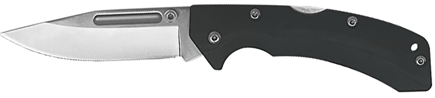 AccuSharp 711C Lockback 3" Folding Clip-Point Stainless Steel Knife - Black FRN Handle with Allen Wrench