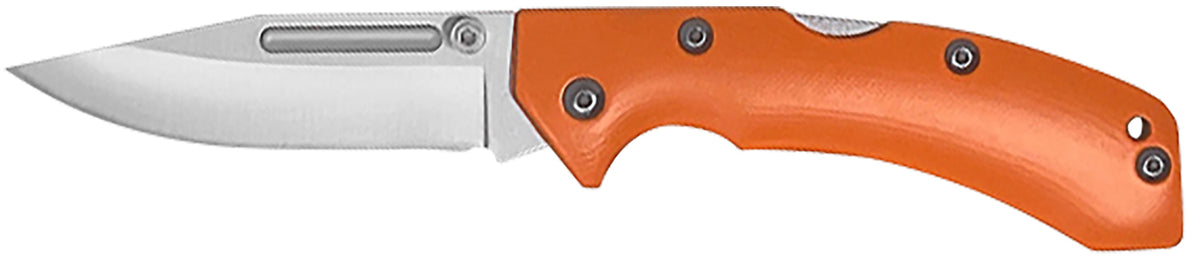 AccuSharp 712C Lockback 3" Folding Clip-Point Stainless Steel Knife - Blaze Orange G10 Handle with Allen Wrench
