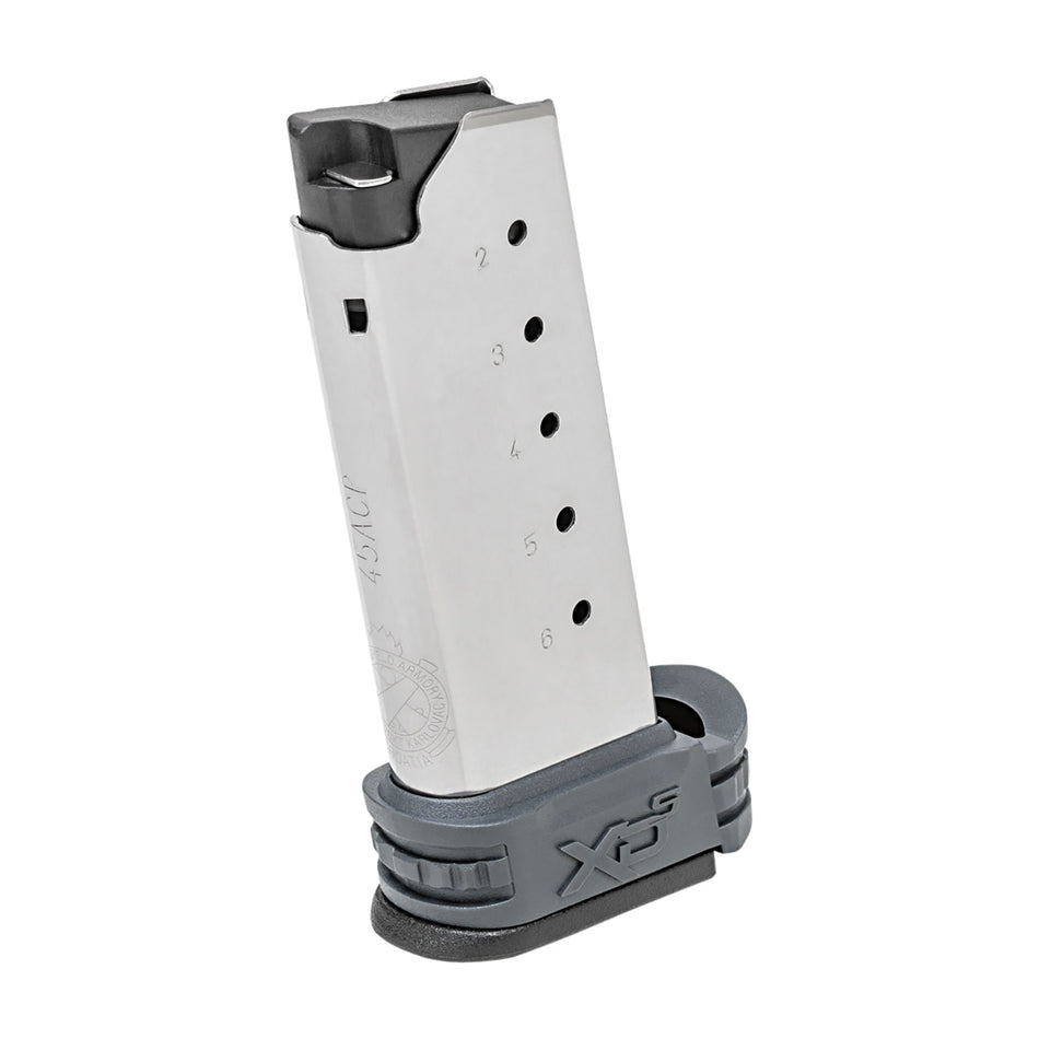 Springfield Armory XDS5006Y XD-S 6-Round 45 ACP SS/Gray Stainless Steel Magazine