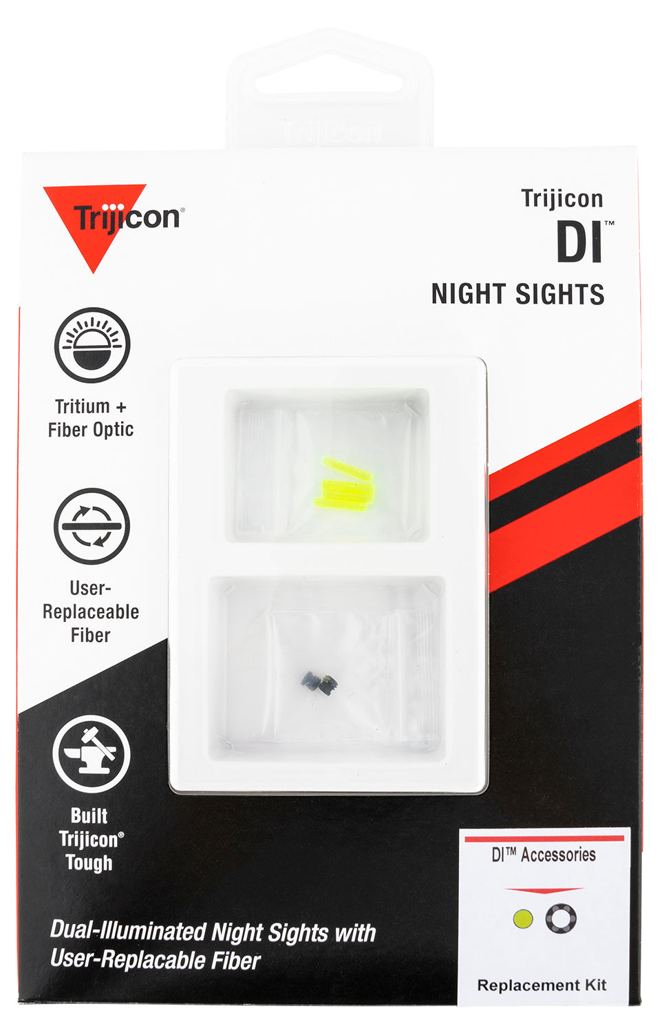 Trijicon AC50011 DI Night Sight Standard Replacement Kit with Green Fiber and Black Retainer