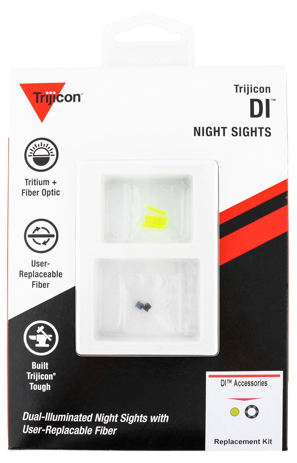 Trijicon AC50011 DI Night Sight Standard Replacement Kit with Green Fiber and Black Retainer