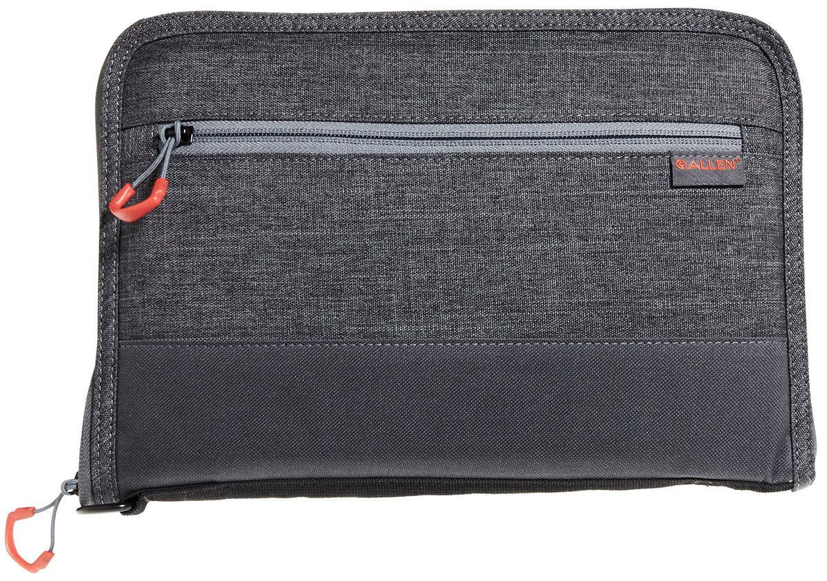 Allen 7757 Auto-Fit 2.0 Deluxe Handgun Case Gray with Red Accents Foam Padding Knit Interior for Full-Size Semi-Autos 11" L